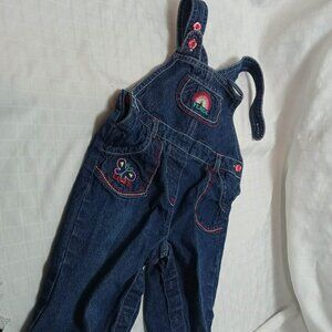 Denim overalls with embroidery and PEACE and LOVE, six months, 2005, George